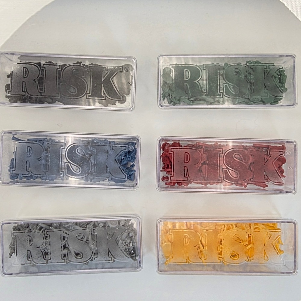 Hasbro Risk Game Replacement Pieces Set 6 Colors With Cases
